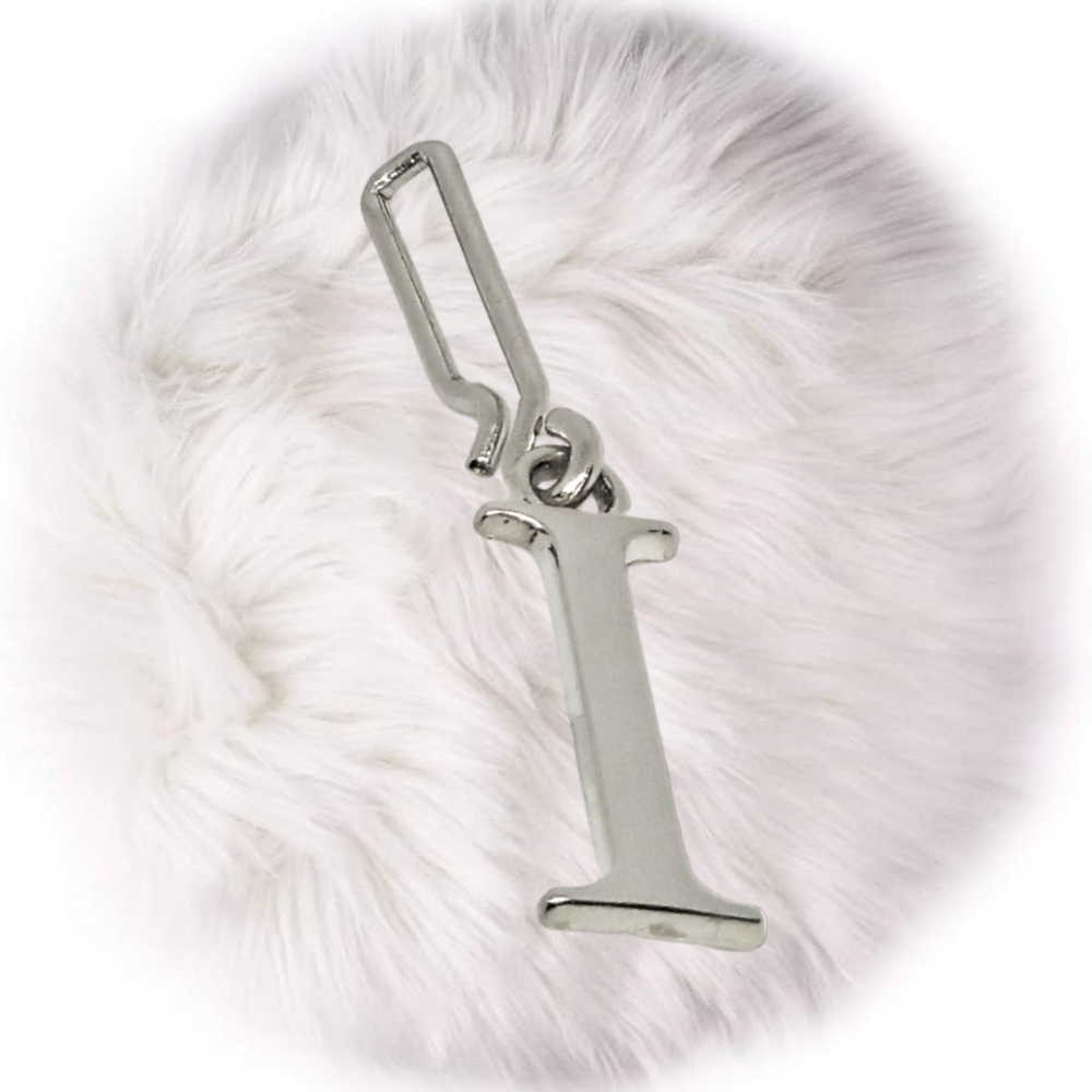 Letter "I" (eye) Silver Plated Pendant with Large Hook